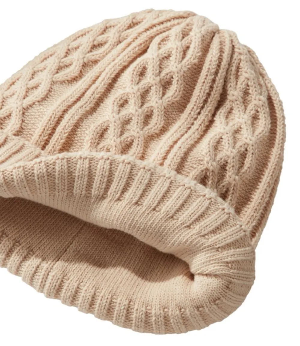 "Adults' Cable Knit Hat"-L.L.Bean New