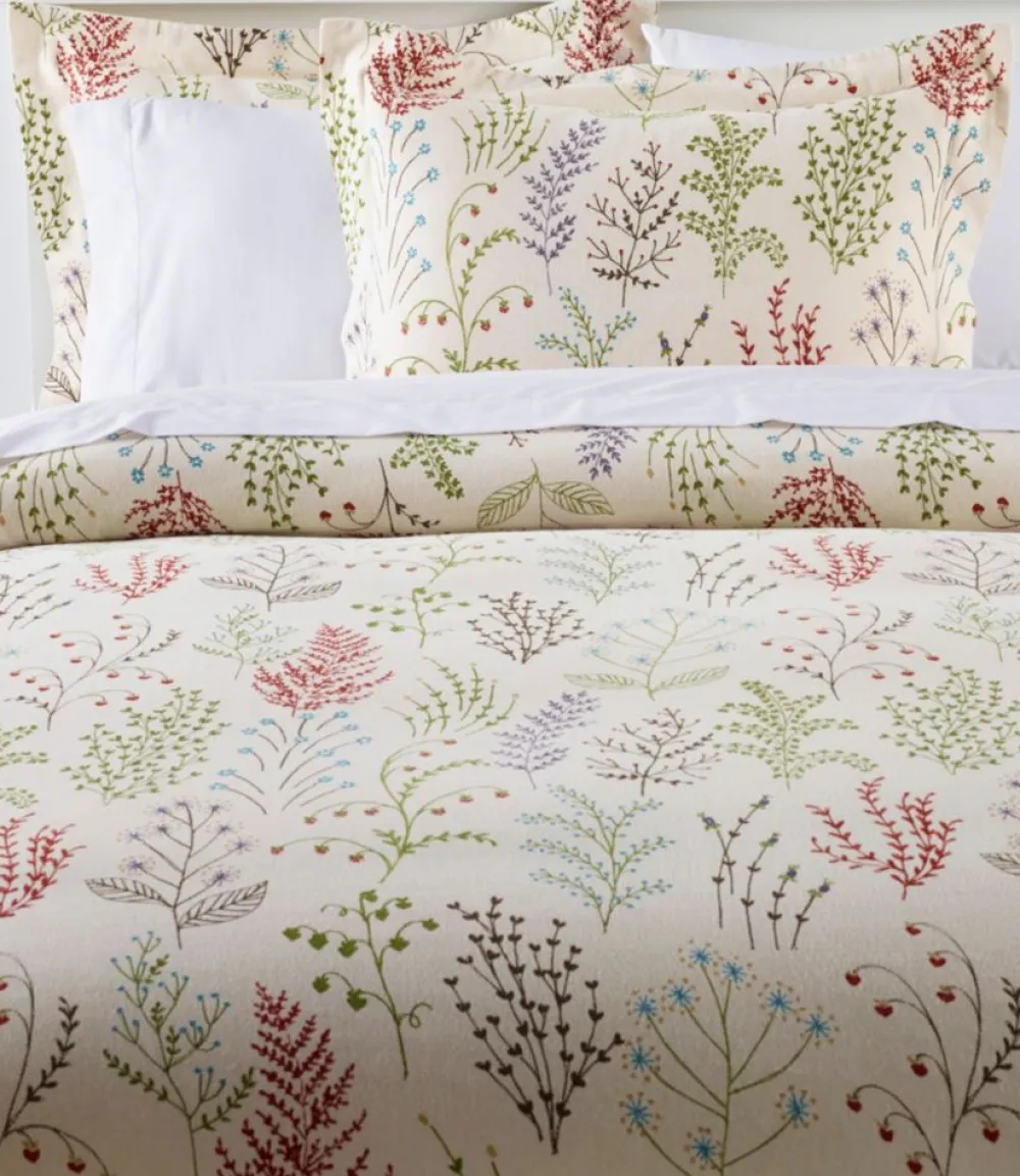 "Botanical Floral Flannel Comforter Cover Collection"-L.L.Bean Sale