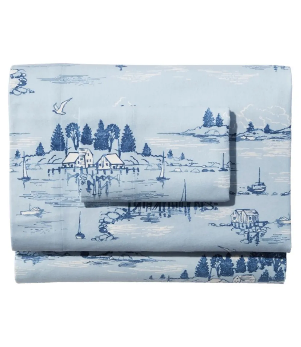 "Coastal Landscape Flannel Sheet Collection"-L.L.Bean Shop