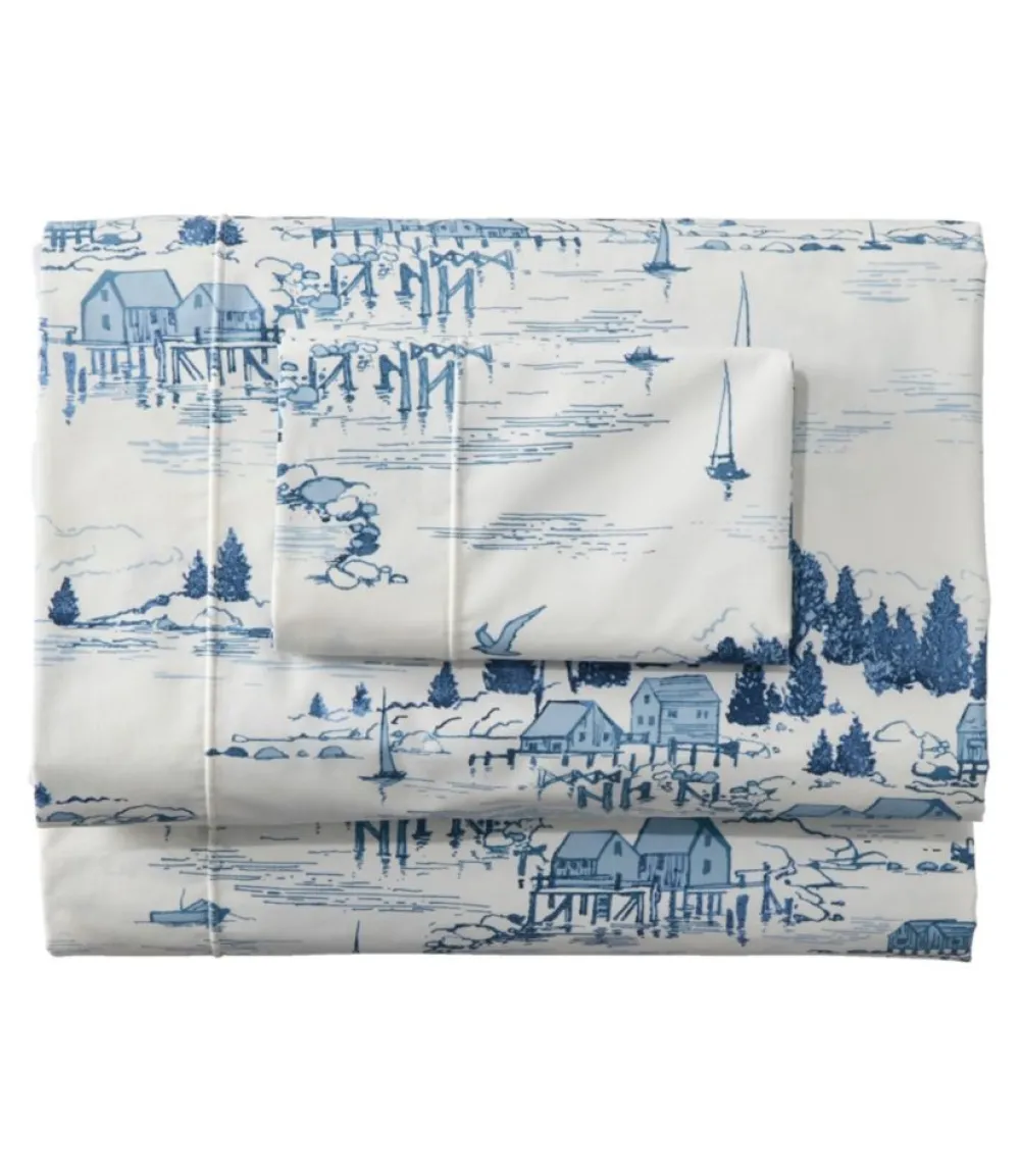 "Coastal Landscape Percale Sheet Collection"-L.L.Bean Shop