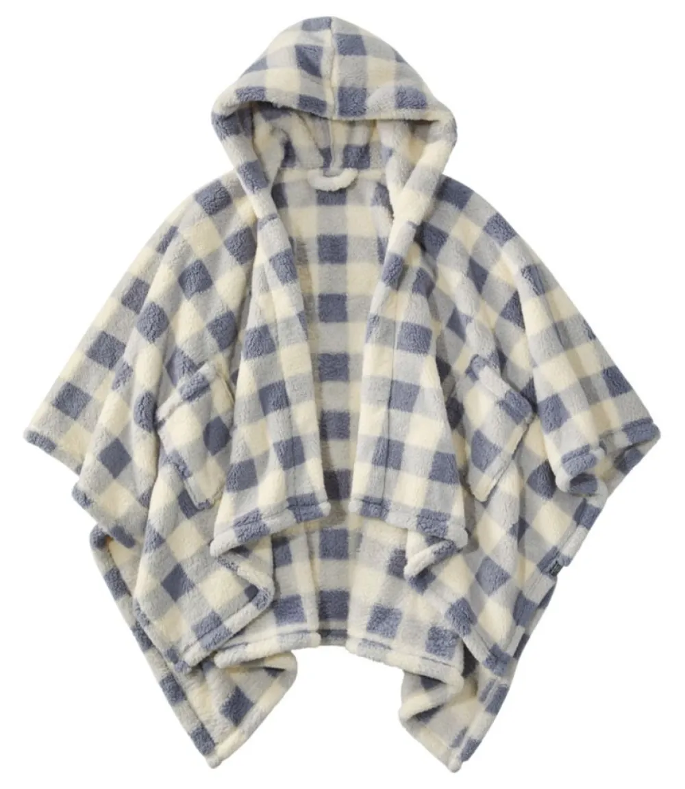 "Cozy Sherpa Wearable Throw, Plaid"-L.L.Bean Sale