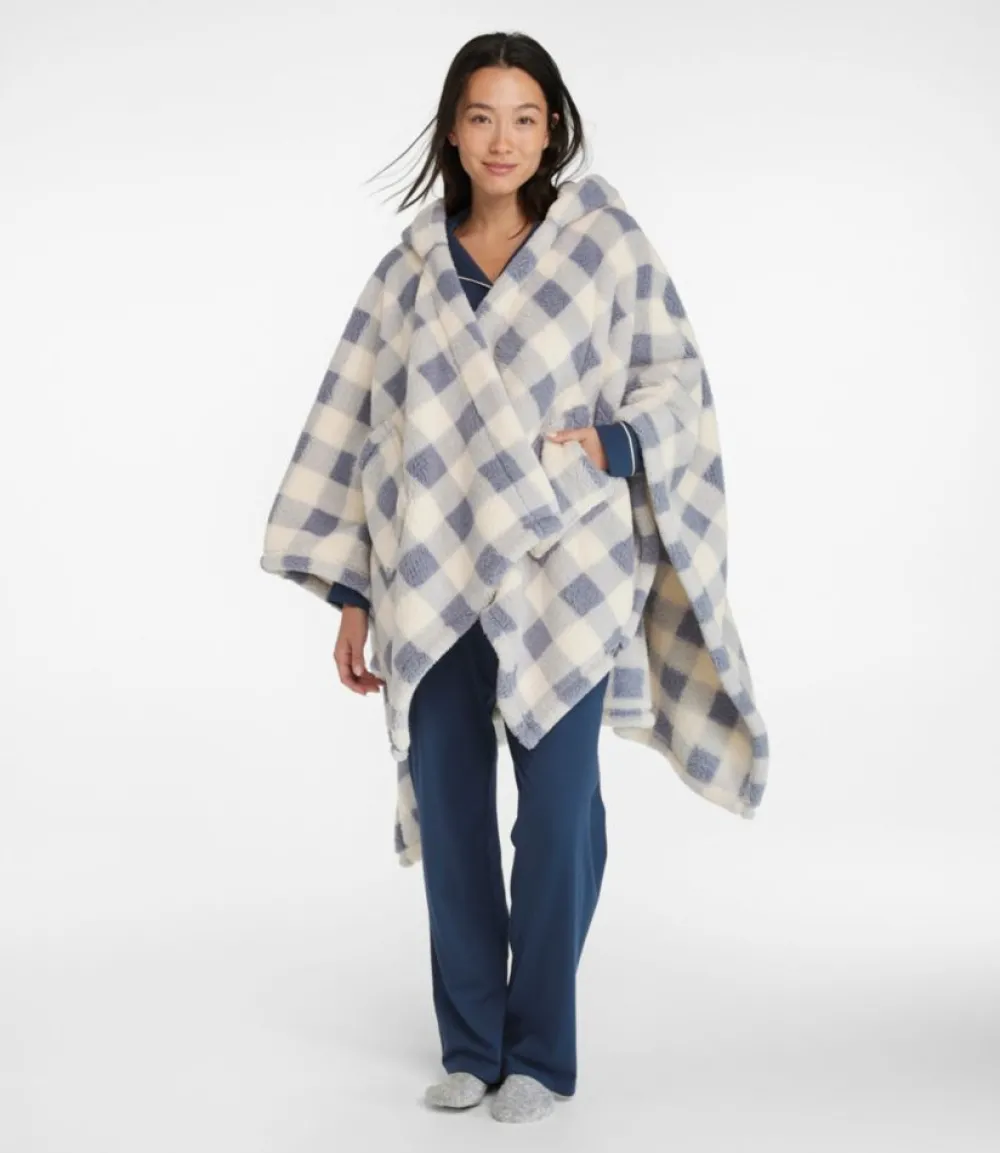 "Cozy Sherpa Wearable Throw, Plaid"-L.L.Bean Sale