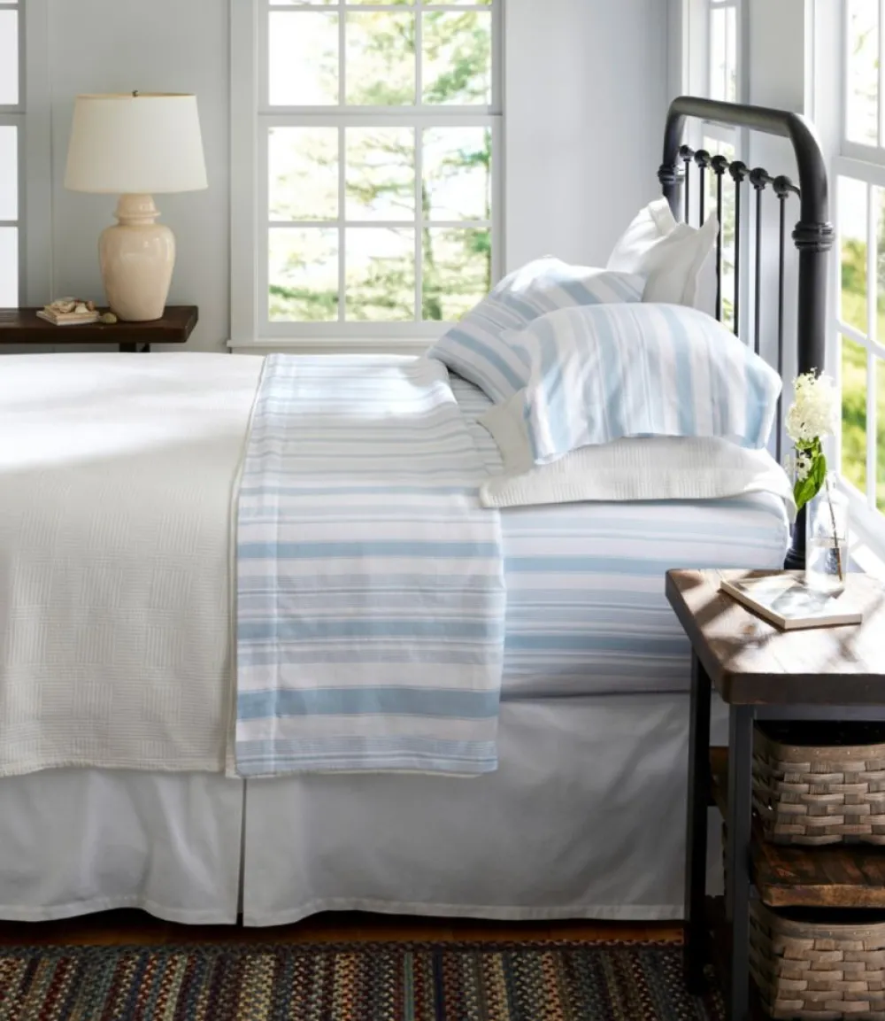 "Garment Washed Sateen Sheet Collection, Stripe"-L.L.Bean Shop