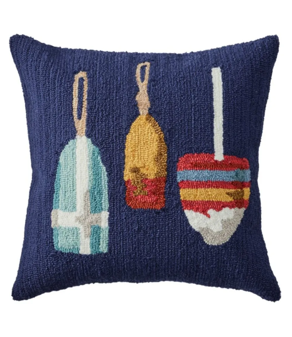 "Indoor/Outdoor Hooked Pillow, Buoys"-L.L.Bean Cheap