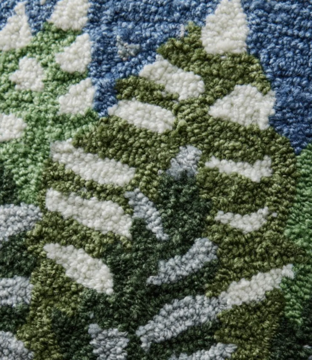 "Indoor/Outdoor Hooked Pillow, Frosted Trees"-L.L.Bean Sale