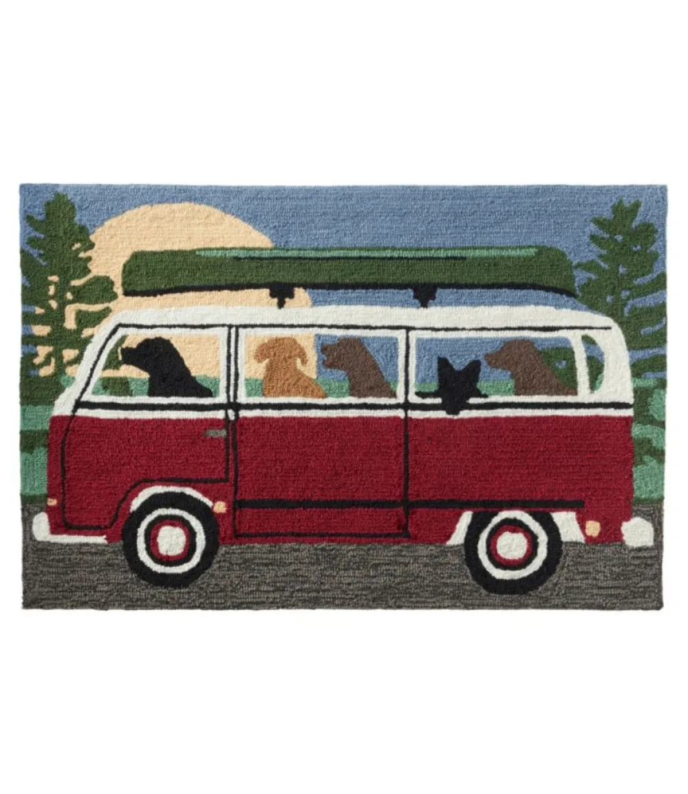 "Indoor/Outdoor Vacationland Rug, Camping Trip"-L.L.Bean Cheap