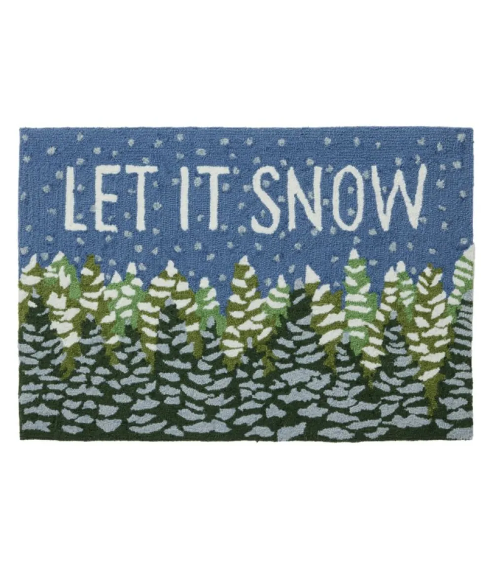 "Indoor/Outdoor Vacationland Rug, Frosted Trees"-L.L.Bean Sale