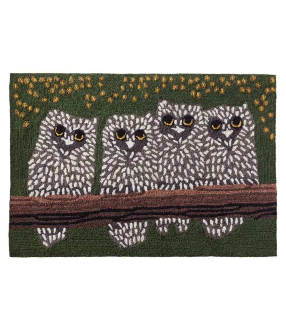 "Indoor/Outdoor Vacationland Rug, Owls"-L.L.Bean Shop