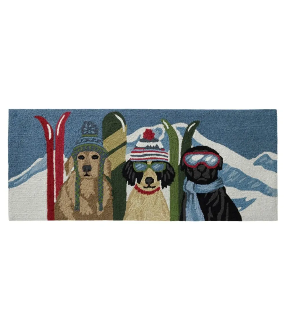 "Indoor/Outdoor Vacationland Runner, Dogs Skiing"-L.L.Bean Discount
