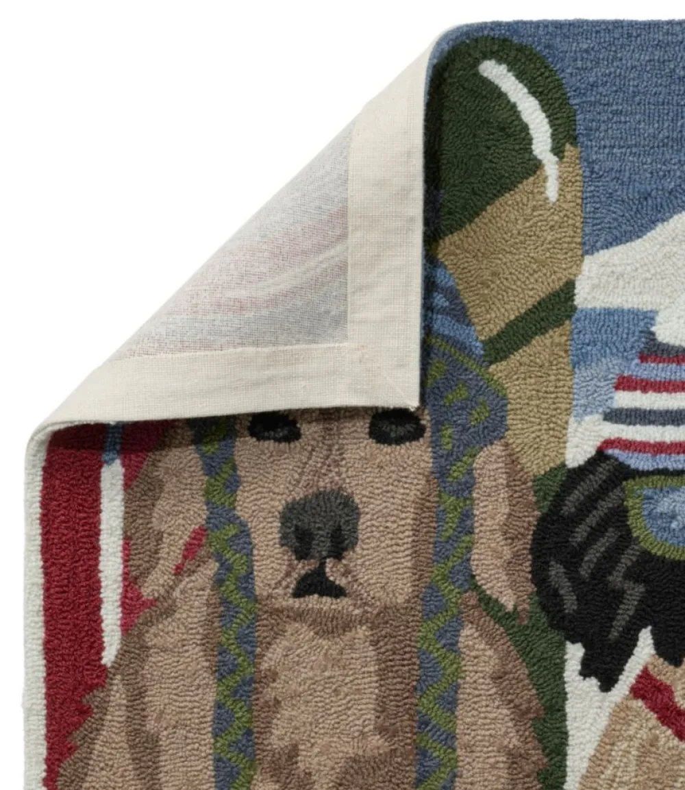 "Indoor/Outdoor Vacationland Runner, Dogs Skiing"-L.L.Bean Discount