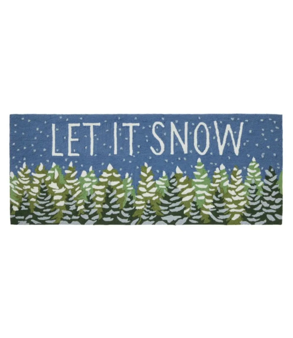 "Indoor/Outdoor Vacationland Runner, Frosted Trees"-L.L.Bean Flash Sale