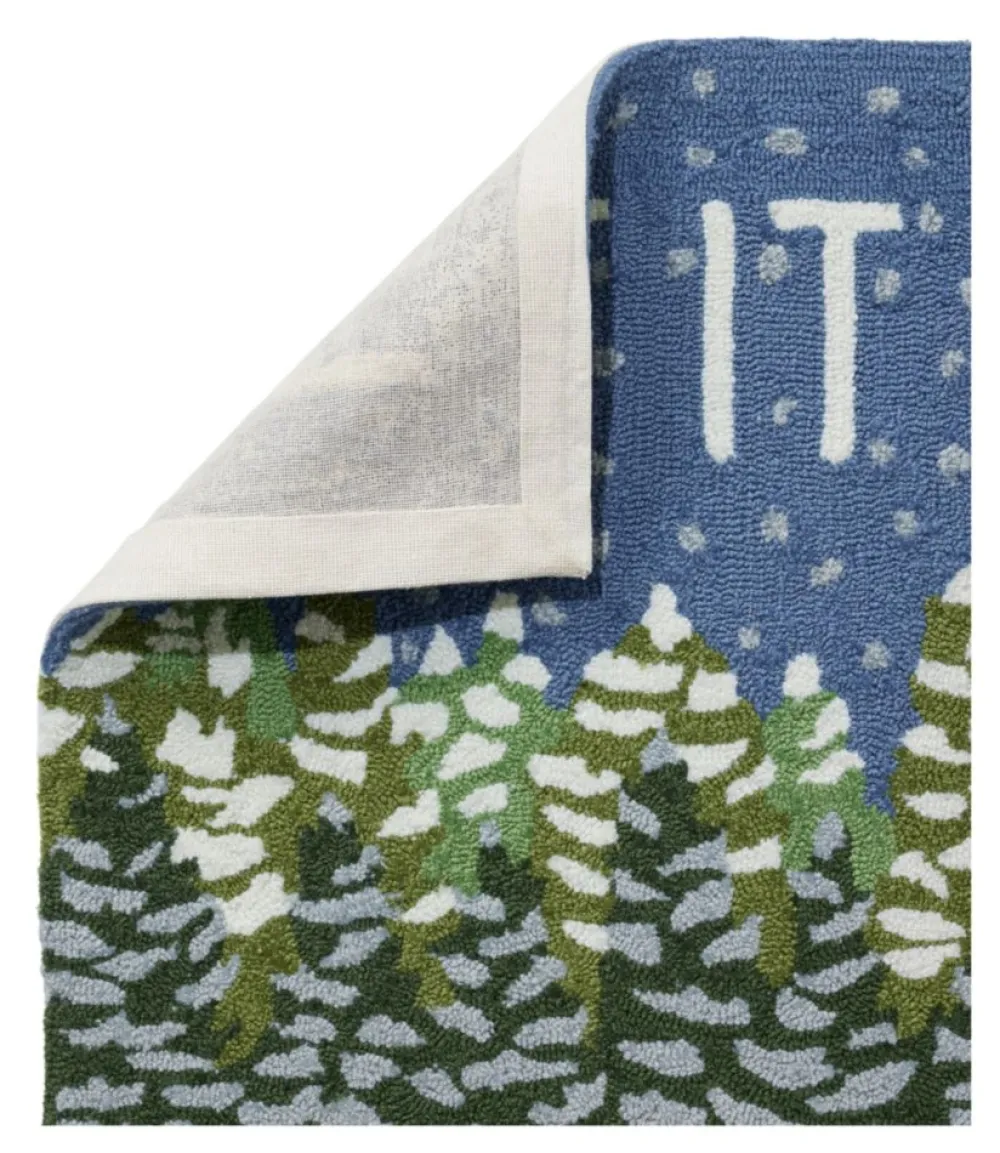 "Indoor/Outdoor Vacationland Runner, Frosted Trees"-L.L.Bean Flash Sale