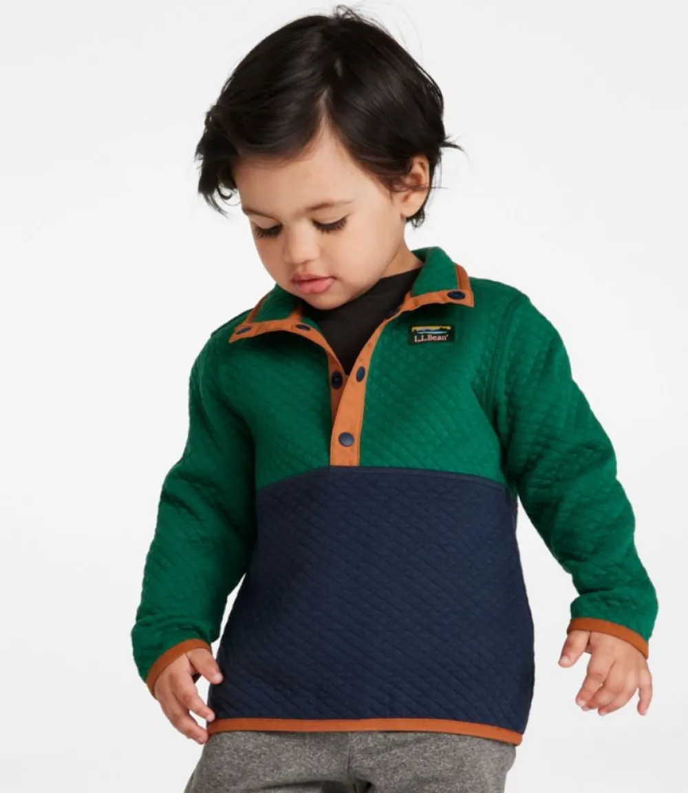 "Infants' and Toddlers' Quilted Quarter-Snap Pullover, Colorblock"-L.L.Bean Online