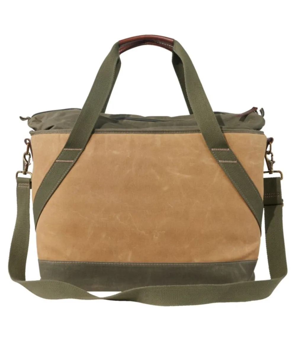"Insulated Waxed-Canvas Tote, Large"-L.L.Bean Clearance