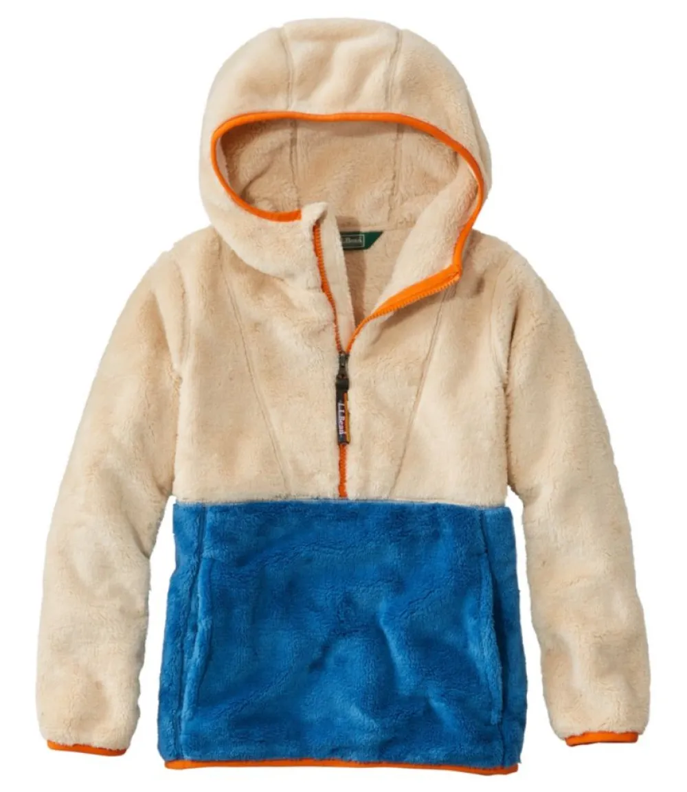 "Kids' Hi-Pile Fleece Hooded Pullover, Colorblock"-L.L.Bean Store