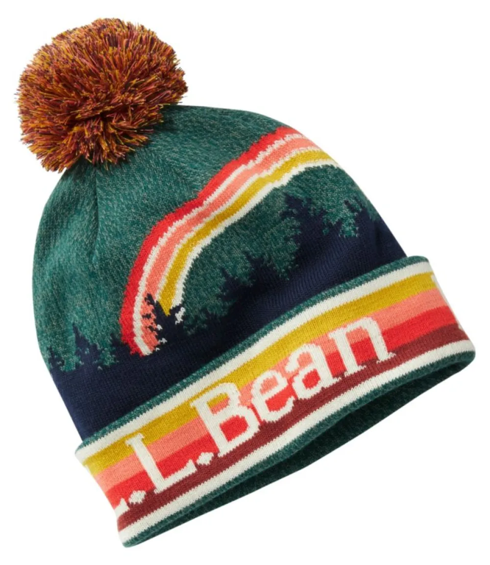 "Kids' Pom Hat, Scenic Stripe"-L.L.Bean Cheap