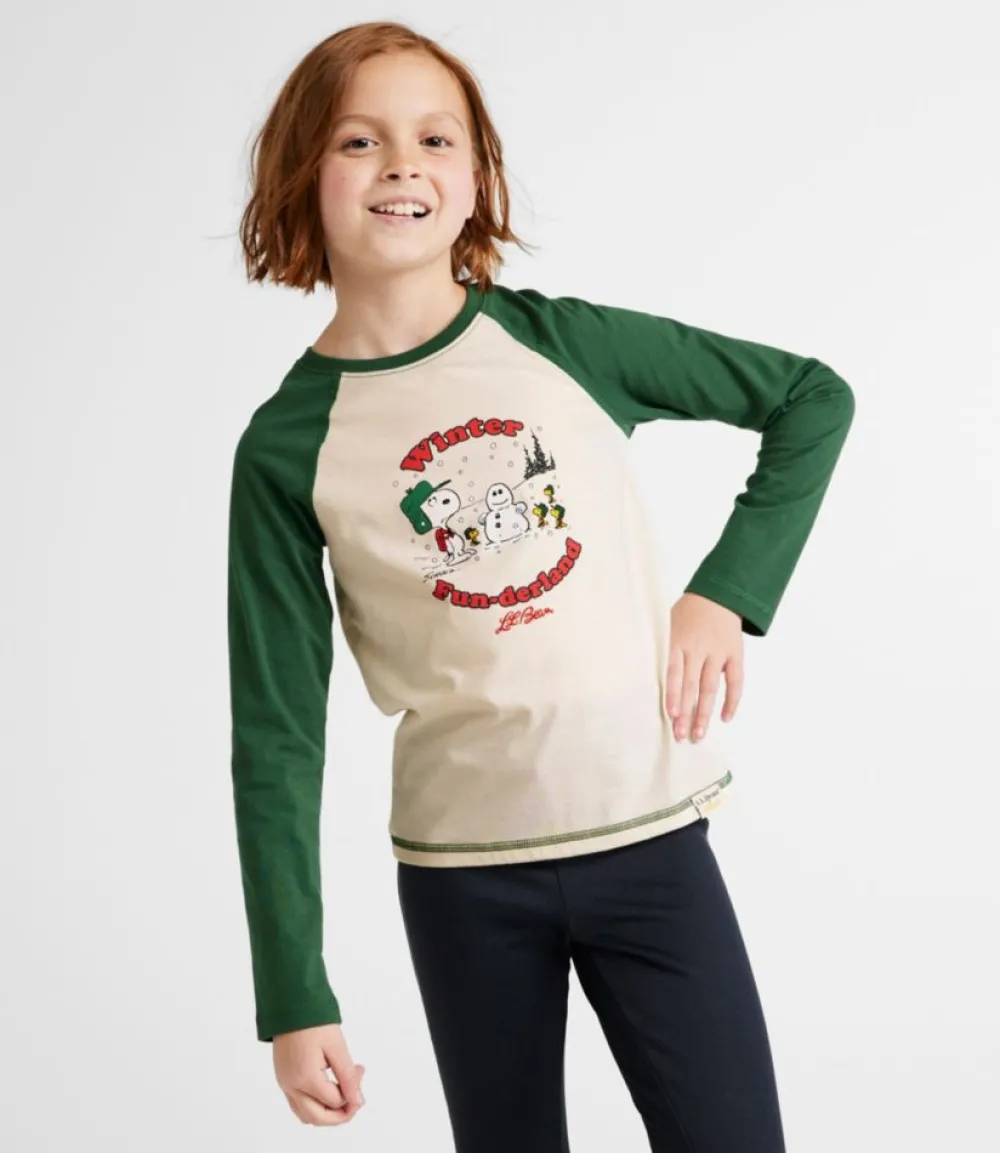 "Kids' x Peanuts Long-Sleeve Baseball Tee"-L.L.Bean Flash Sale
