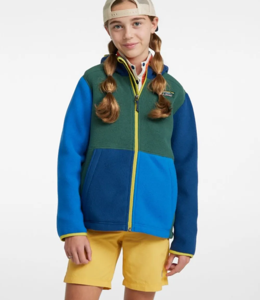 "Kids' Mountain Classic Fleece, Hooded Colorblock"-L.L.Bean Cheap