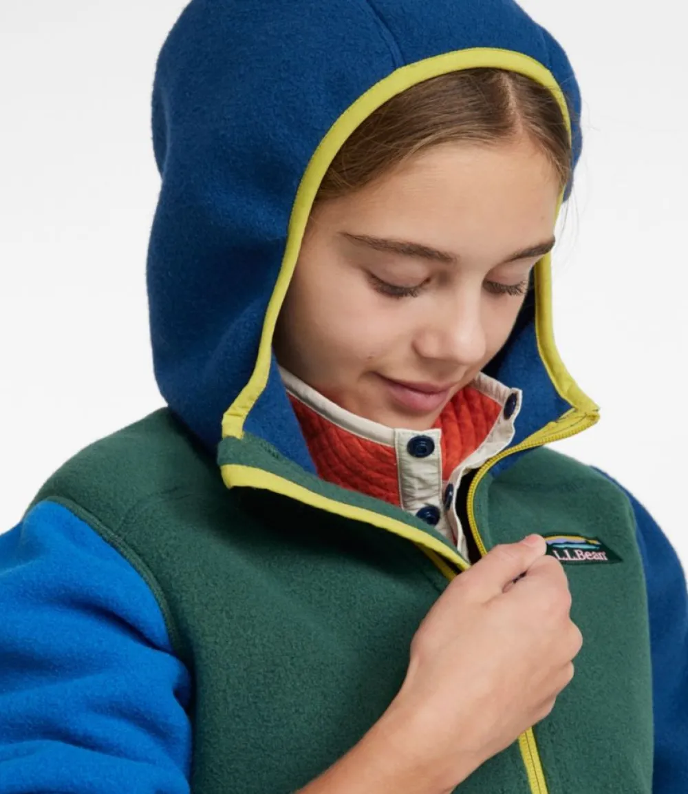 "Kids' Mountain Classic Fleece, Hooded Colorblock"-L.L.Bean Cheap