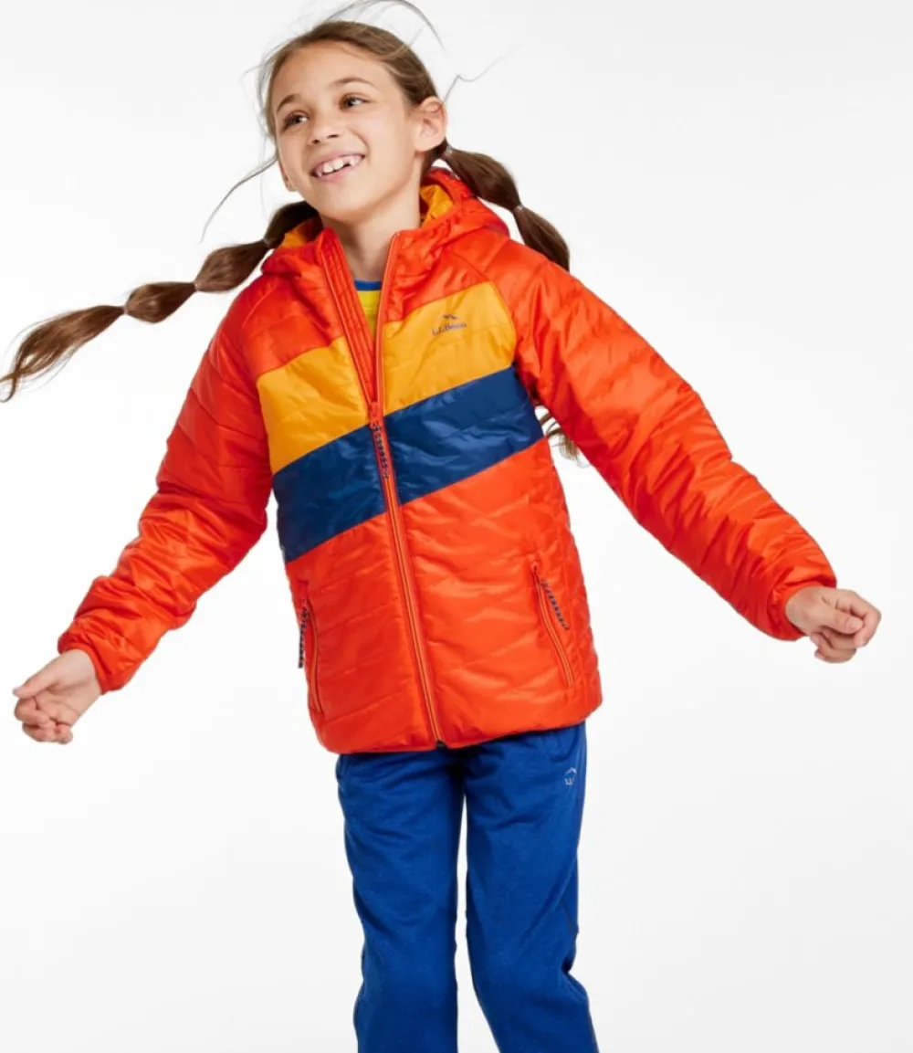 "Kids' PrimaLoft Packaway Hooded Jacket, Colorblock"-L.L.Bean Sale
