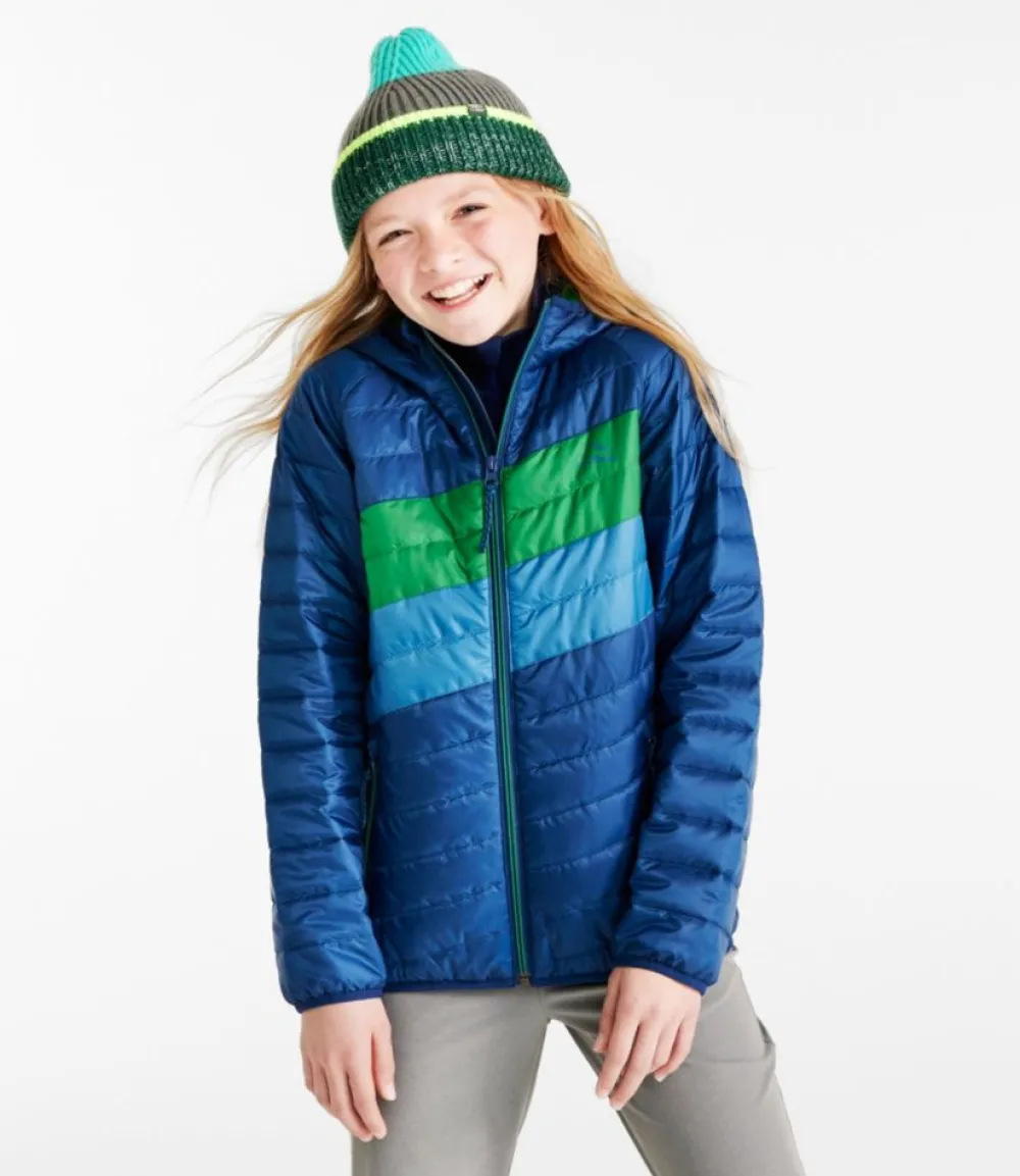 "Kids' PrimaLoft Packaway Hooded Jacket, Colorblock"-L.L.Bean Sale