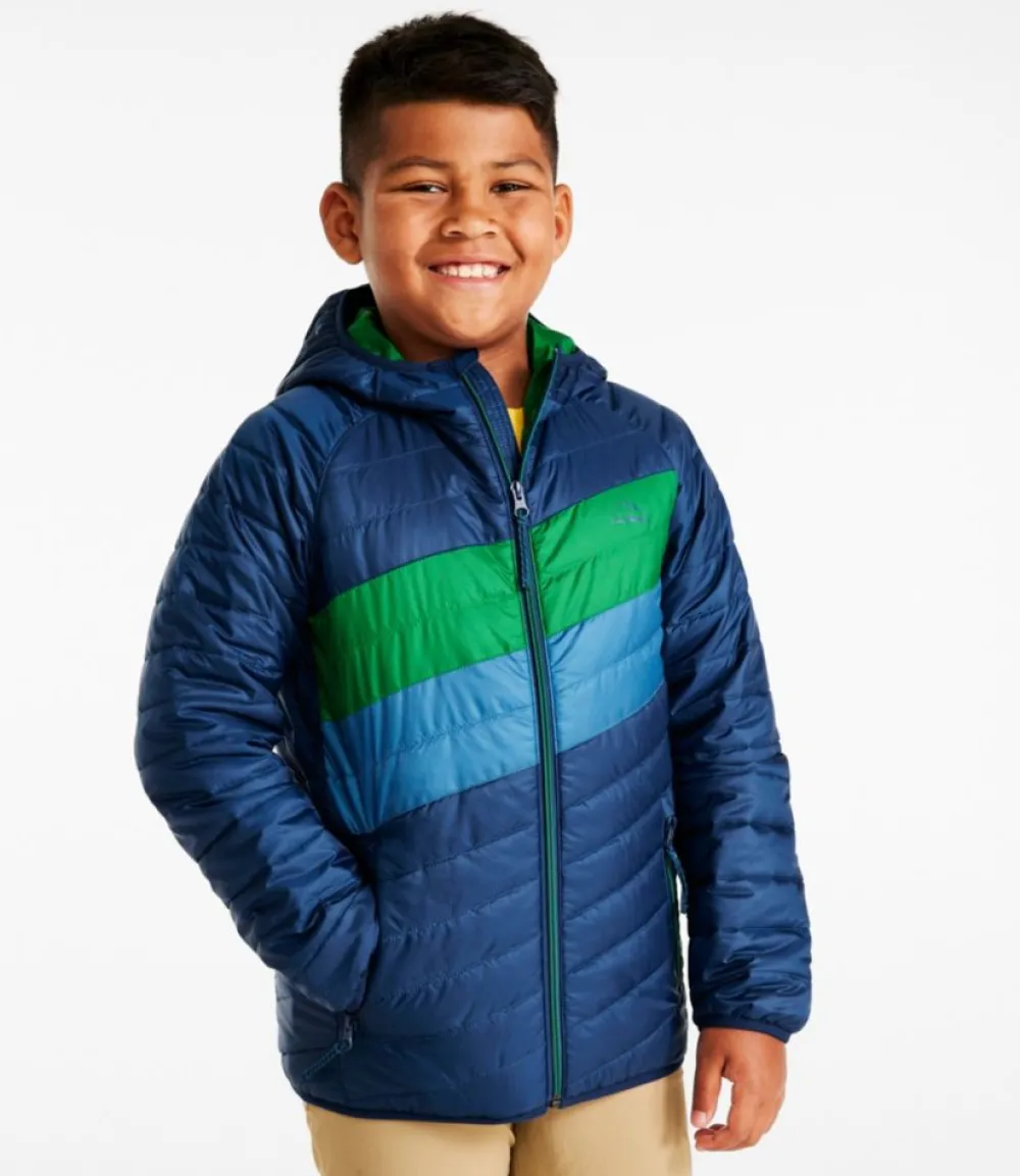 "Kids' PrimaLoft Packaway Hooded Jacket, Colorblock"-L.L.Bean Sale