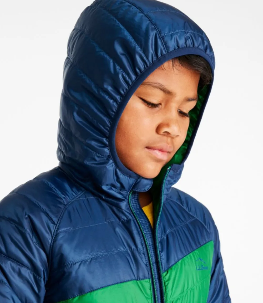 "Kids' PrimaLoft Packaway Hooded Jacket, Colorblock"-L.L.Bean Sale