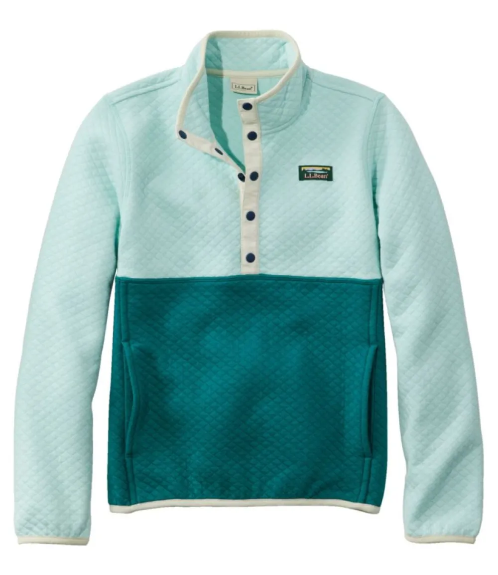 "Kids' Quilted Quarter-Snap Pullover, Colorblock"-L.L.Bean Shop