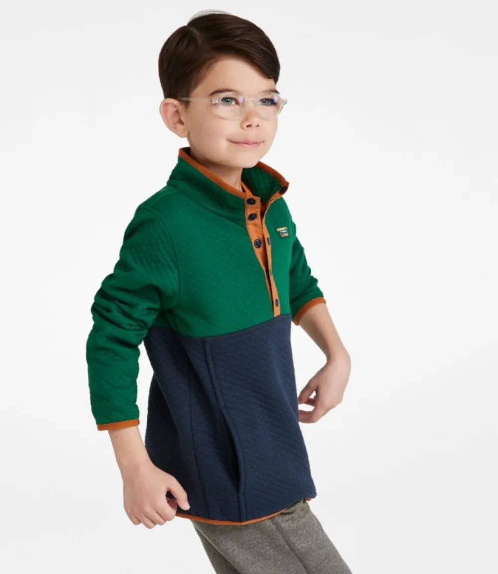 "Kids' Quilted Quarter-Snap Pullover, Colorblock"-L.L.Bean Shop