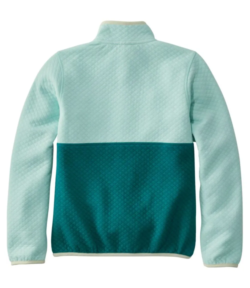 "Kids' Quilted Quarter-Snap Pullover, Colorblock"-L.L.Bean Shop