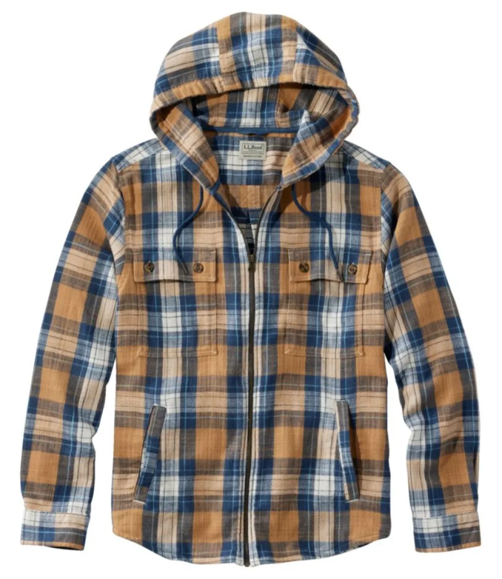 "Men's 1912 Field Flannel Shirt, Hooded, Slightly Fitted Untucked Fit, Plaid"-L.L.Bean Sale