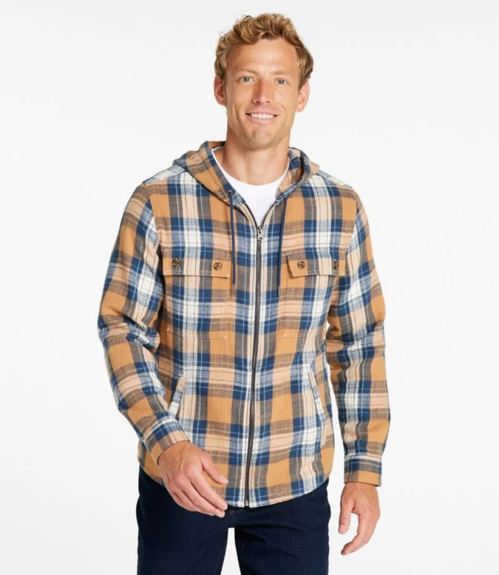 "Men's 1912 Field Flannel Shirt, Hooded, Slightly Fitted Untucked Fit, Plaid"-L.L.Bean Sale