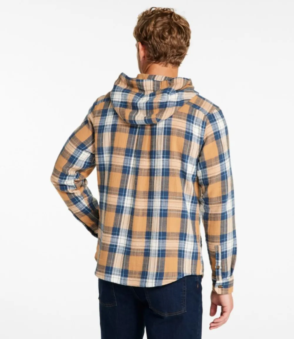 "Men's 1912 Field Flannel Shirt, Hooded, Slightly Fitted Untucked Fit, Plaid"-L.L.Bean Sale