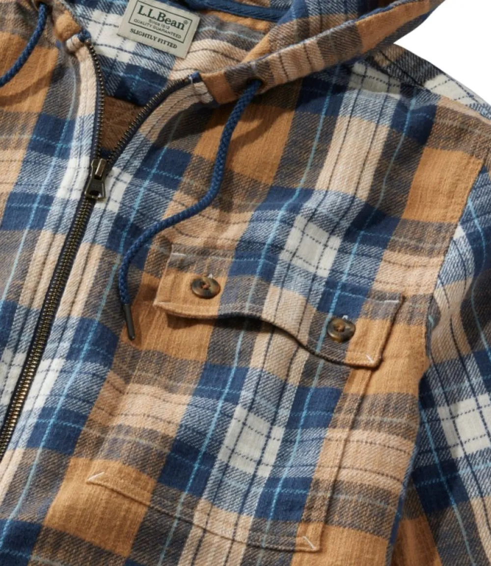 "Men's 1912 Field Flannel Shirt, Hooded, Slightly Fitted Untucked Fit, Plaid"-L.L.Bean Sale