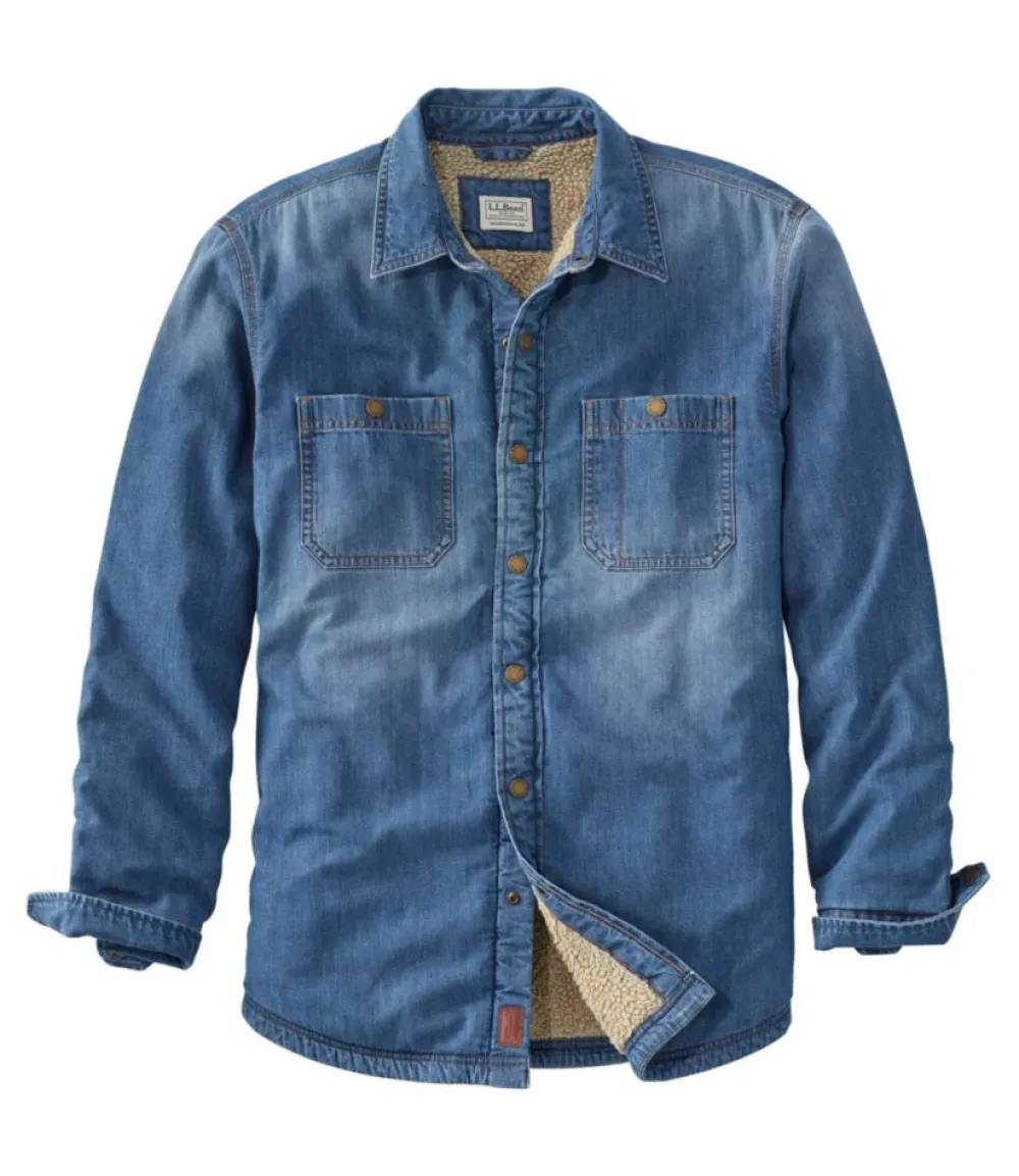 "Men's 1912 Heritage Lined Shirt Jac, Denim"-L.L.Bean New