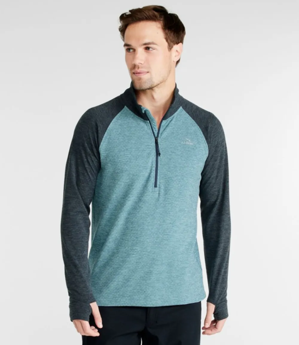 "Men's Adventure Grid Fleece, Quarter-Zip Colorblock"-L.L.Bean Sale