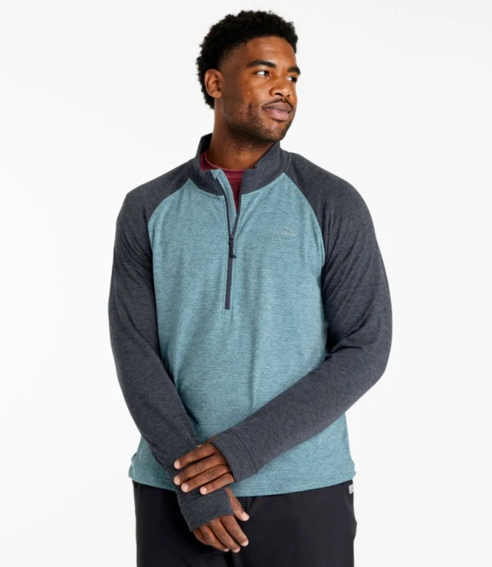 "Men's Adventure Grid Fleece, Quarter-Zip Colorblock"-L.L.Bean Sale