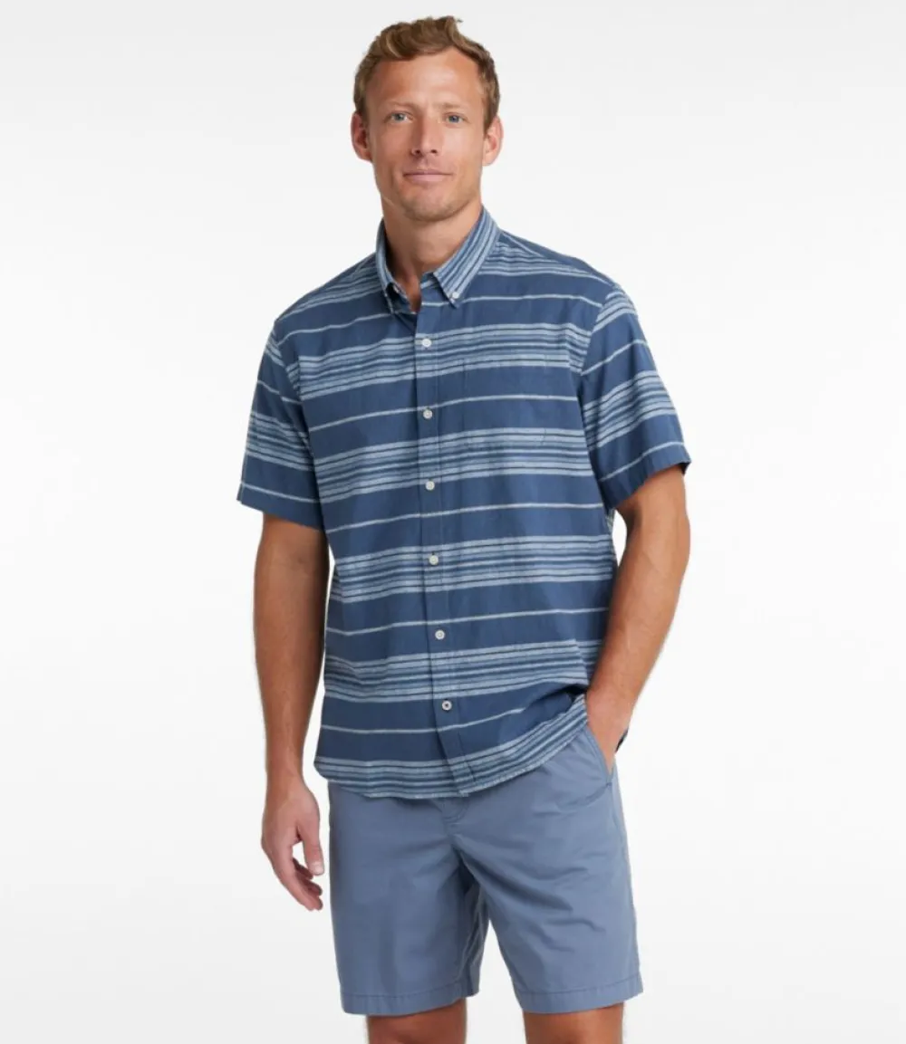 "Men's Backyard BBQ Shirt, Short-Sleeve, Traditional Untucked Fit, Stripe"-L.L.Bean Discount