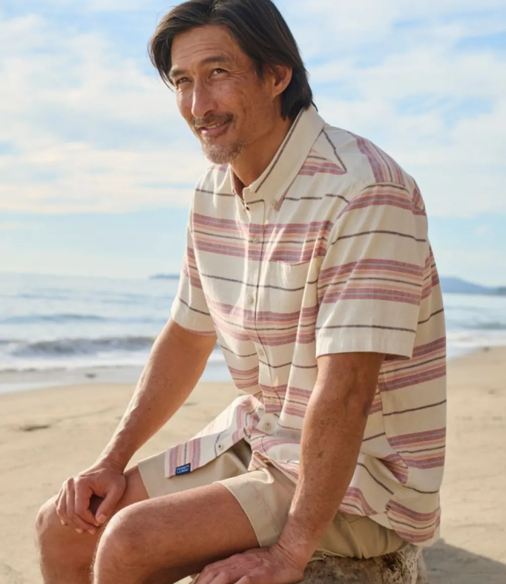 "Men's Backyard BBQ Shirt, Short-Sleeve, Traditional Untucked Fit, Stripe"-L.L.Bean Discount