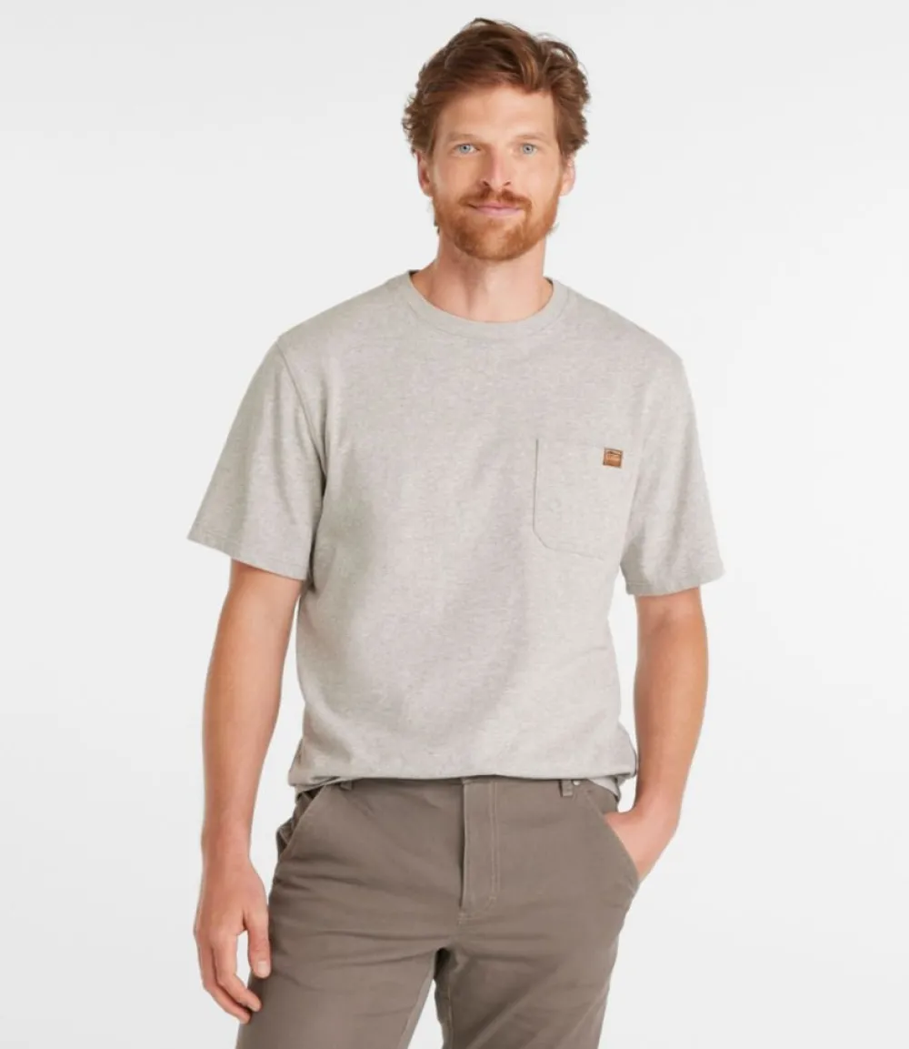 "Men's BeanBuilt Cotton Tees, Pocket, Short-Sleeve"-L.L.Bean Online