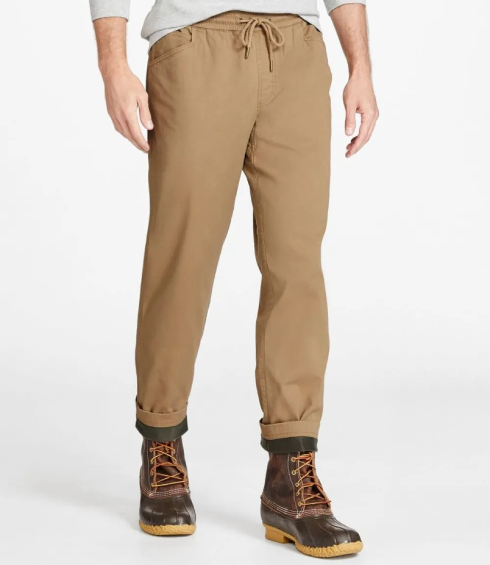 "Men's BeanFlex® Canvas Pull-On Pants, Lined, Standard Fit"-L.L.Bean Outlet
