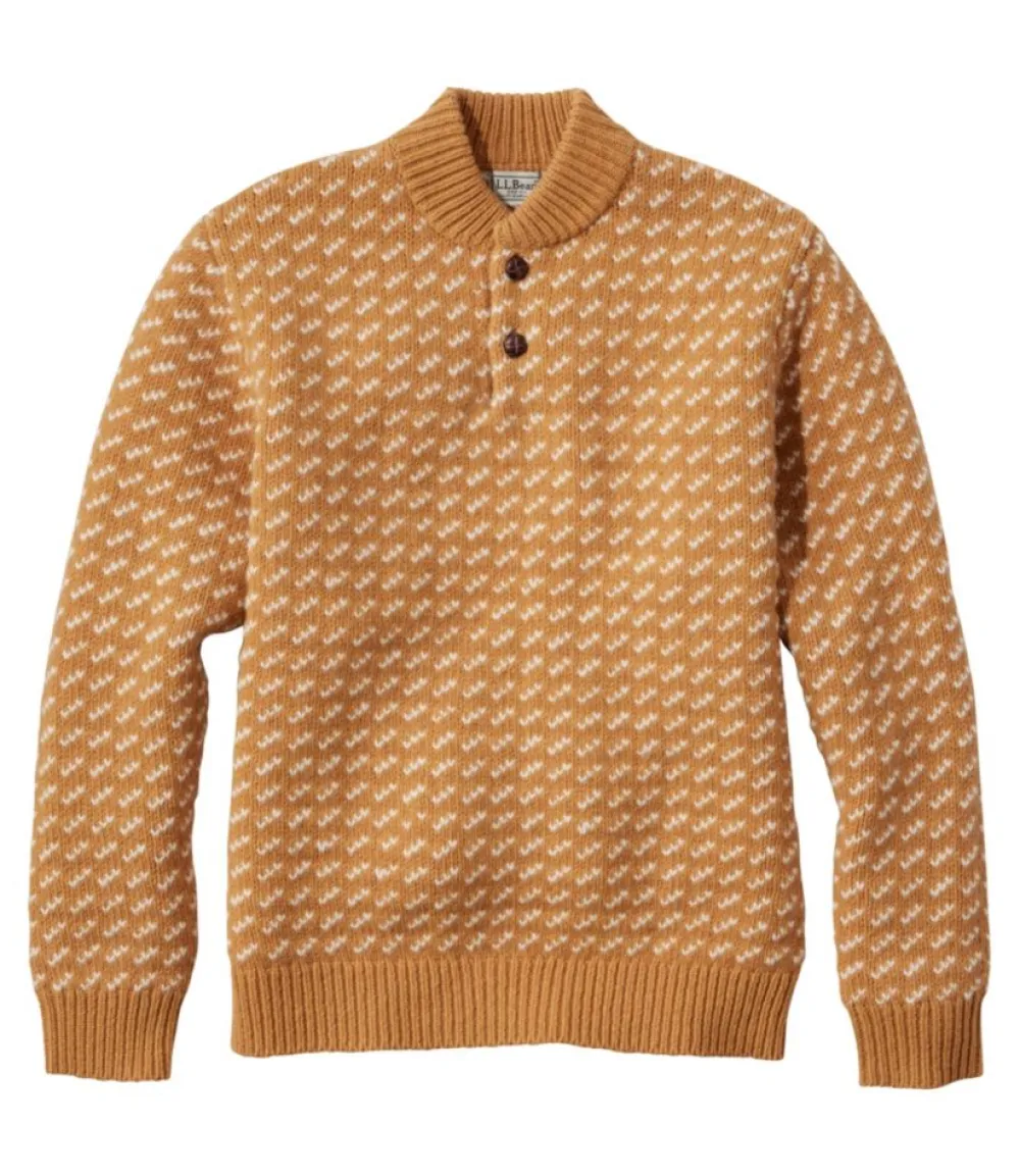 "Men's Bean's Classic Ragg Wool Henley, Bird's-Eye"-L.L.Bean Sale