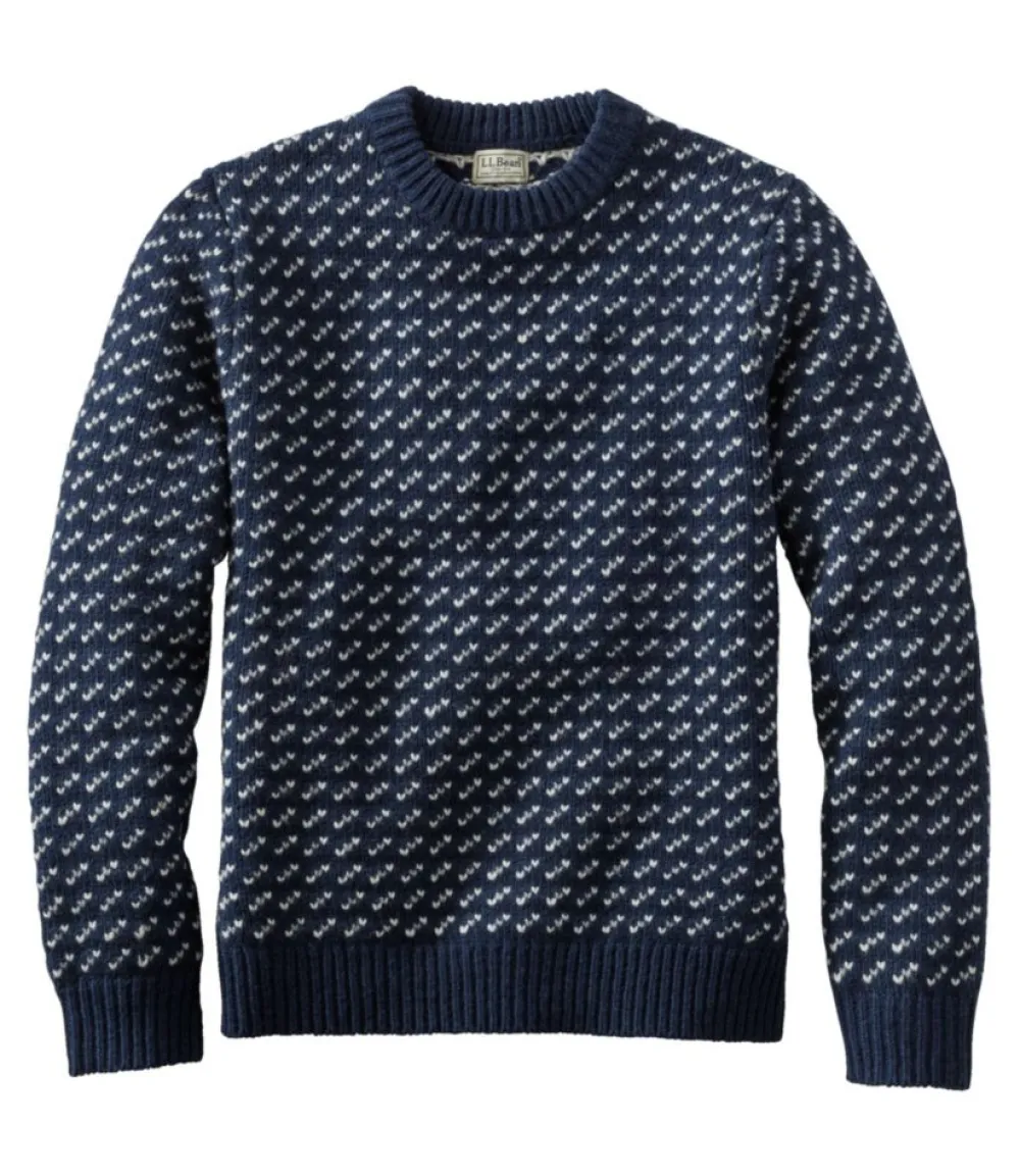 "Men's Bean's Classic Ragg Wool Sweater, Crewneck, Bird's-Eye"-L.L.Bean Sale