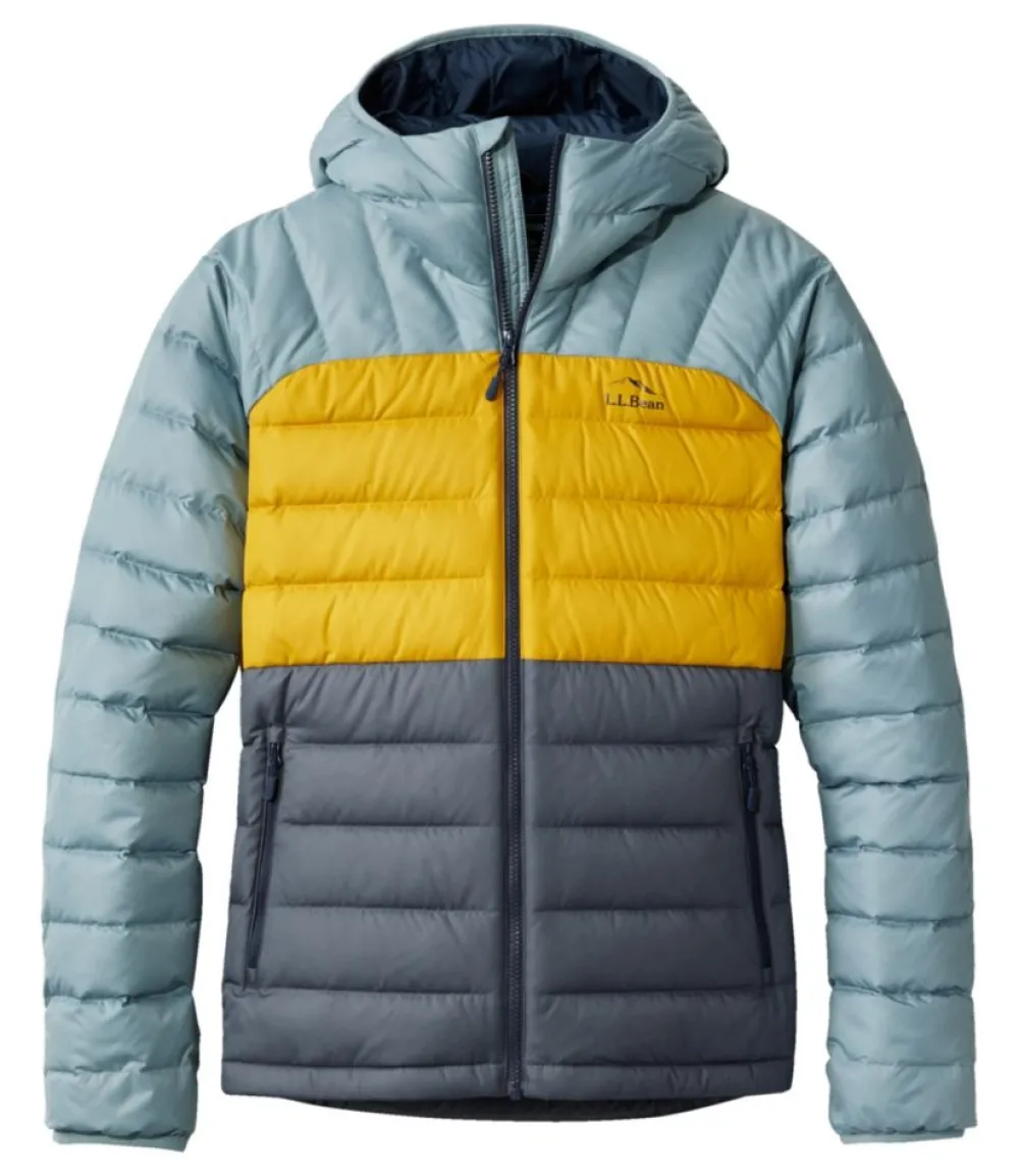 "Men's Bean's Down Hooded Jacket, Colorblock"-L.L.Bean New