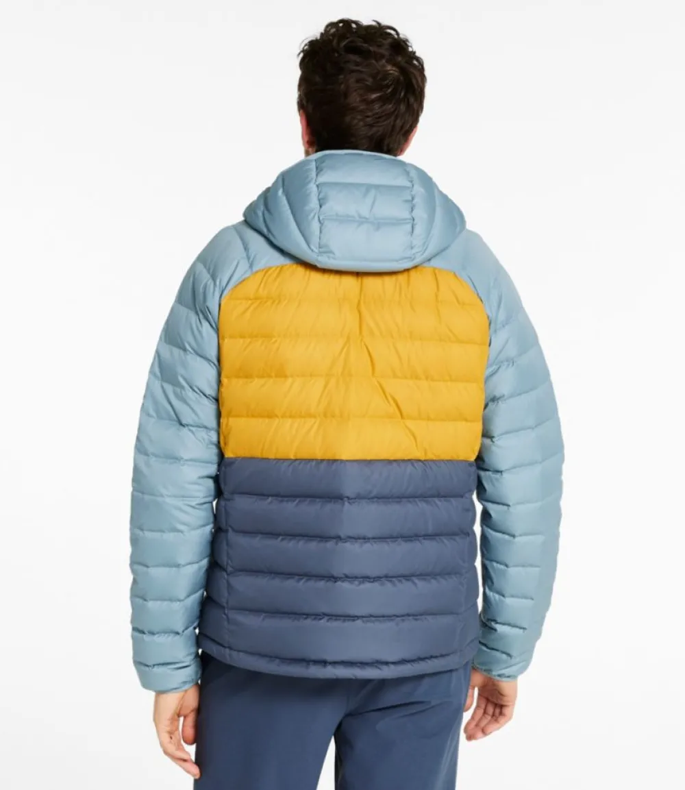 "Men's Bean's Down Hooded Jacket, Colorblock"-L.L.Bean New