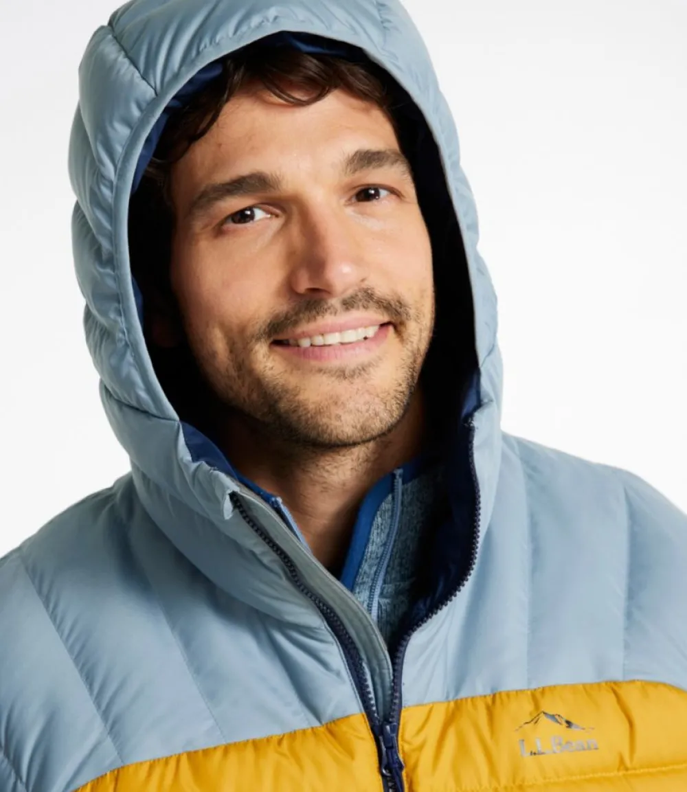 "Men's Bean's Down Hooded Jacket, Colorblock"-L.L.Bean New
