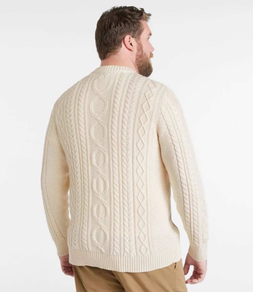 "Men's Bean's Heritage Soft Cotton Fisherman Sweater, Crewneck"-L.L.Bean New