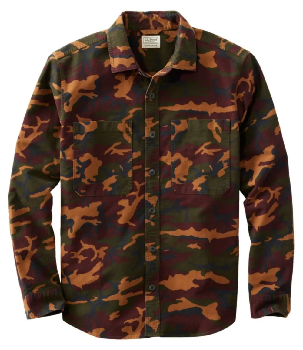 "Men's Bean's Moleskin Shirt, Slightly Fitted Untucked Fit, Print"-L.L.Bean Fashion