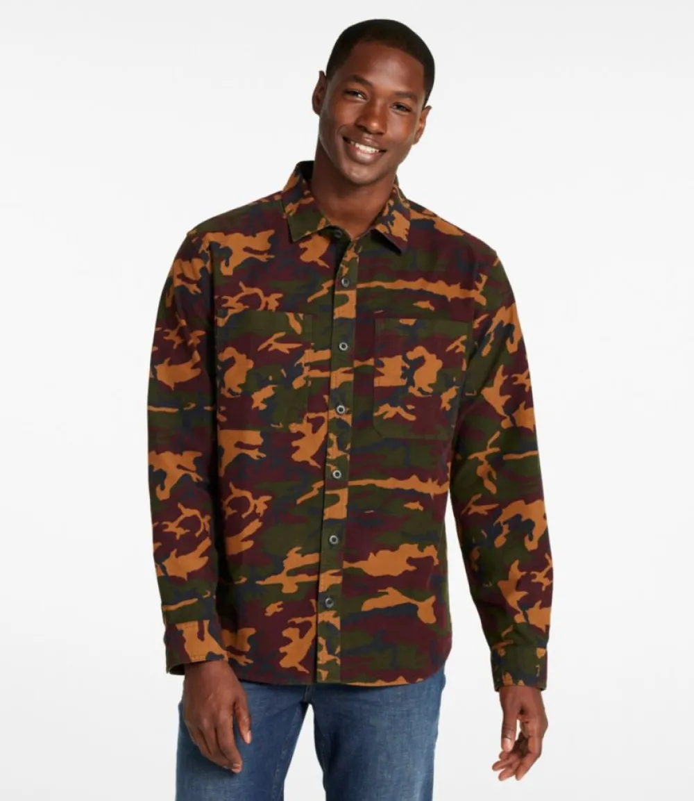 "Men's Bean's Moleskin Shirt, Slightly Fitted Untucked Fit, Print"-L.L.Bean Fashion