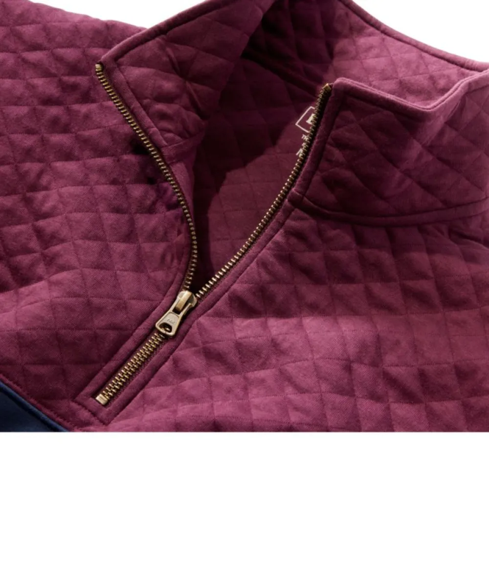 "Men's Bean's Quilted Sweatshirt, Mockneck, Colorblock"-L.L.Bean Online
